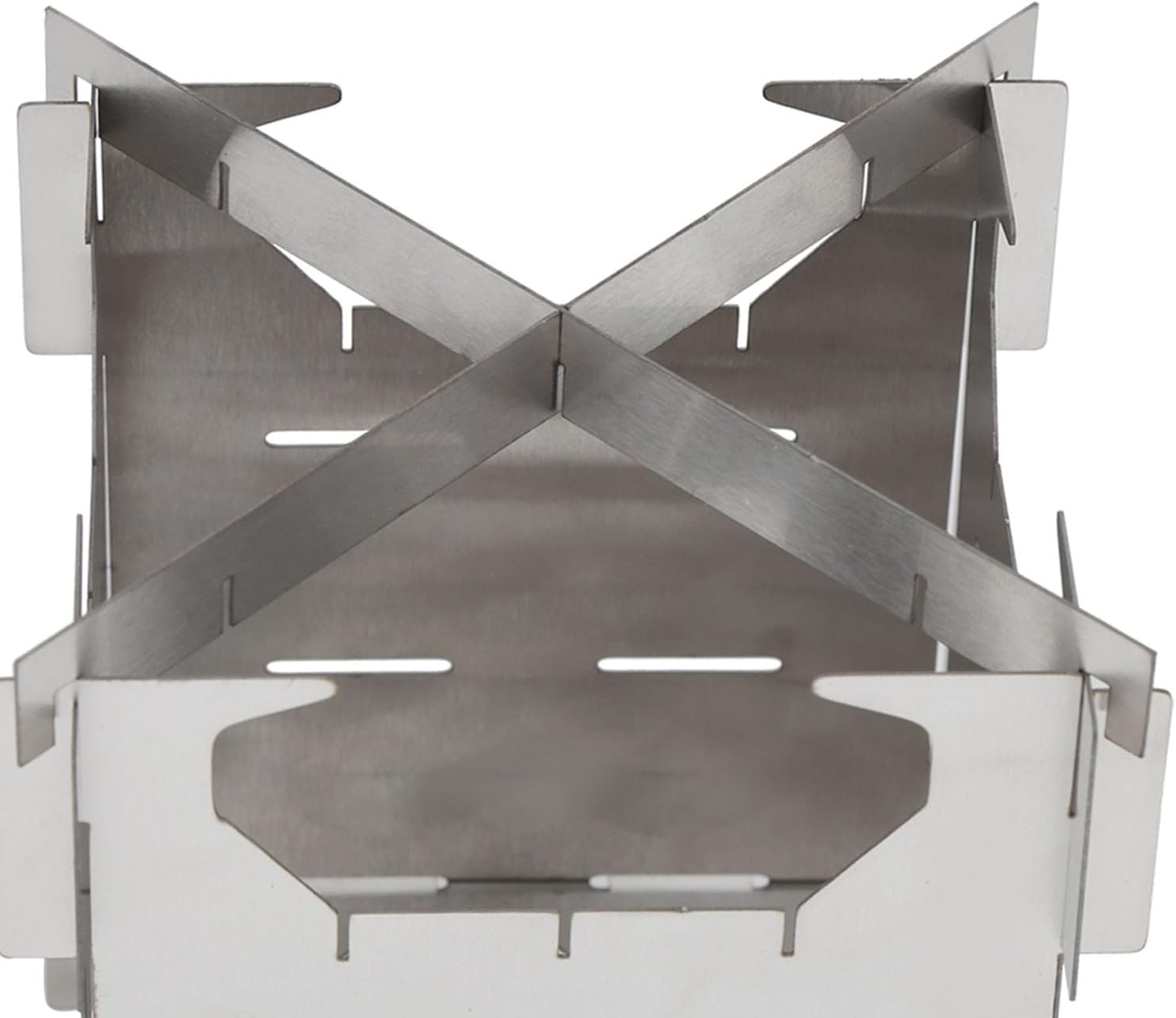 Camping Stove Portable Stainless Steel Folding Wood Burning Stove Mini Cooker with Canvas Bag for Outdoor Camping Travel Hiking Picnic image number 2