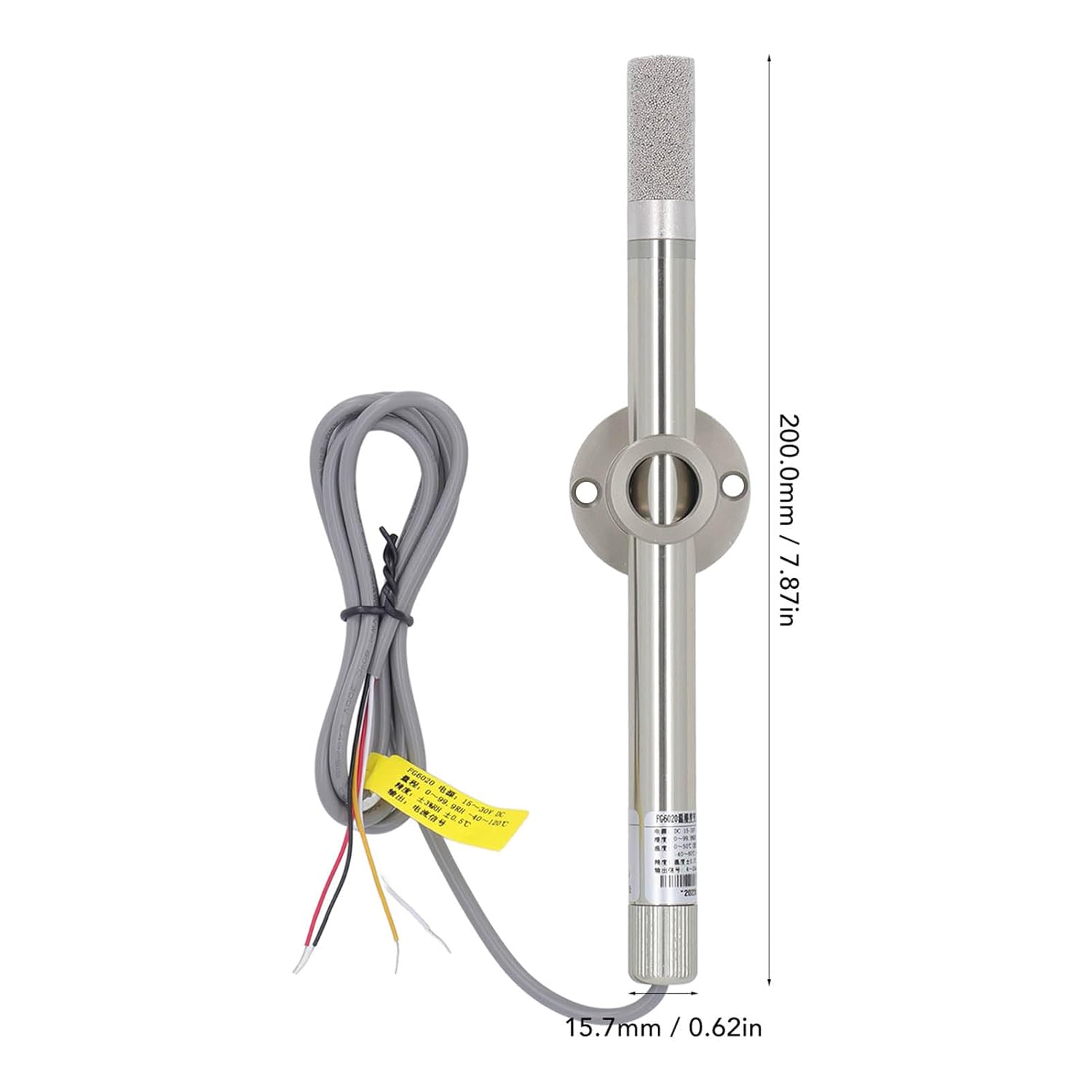 Temperature Humidity Sensor IP68 Waterproof Detachable anti Blocking Design 4‑20Ma Output for Data Detection 15-30V DC image number 1