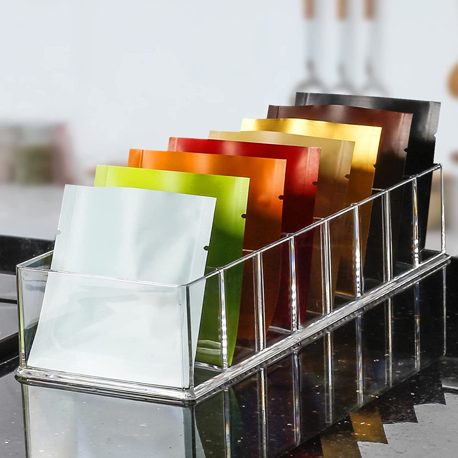 Seitop Detachable Makeup Organizer, 8 Compartments Acrylic Cosmetic Storage Jewelry Display Boxes, Clear Drawer Organizers Case for Dresser Vanity Bathroom Kitchen, Clear