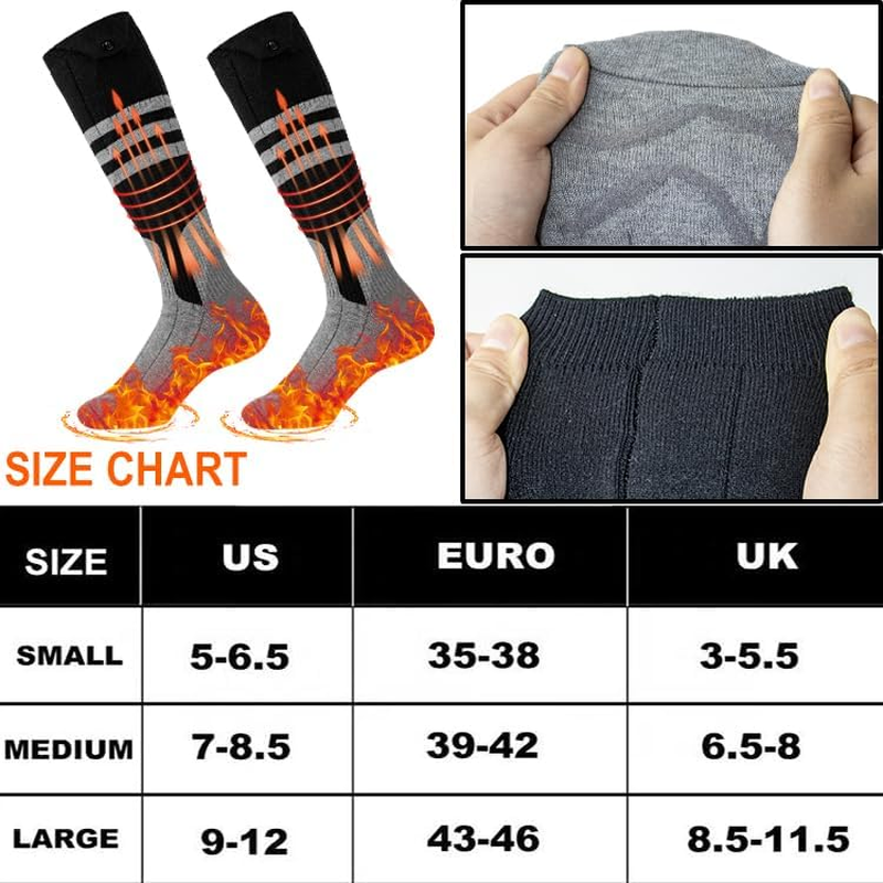 Rechargeabel Electric Heated Socks for Men and Women with Rechargeable 5000Mah Battery, with 4 Temperature Settings, for Skiing, Camping, Hiking image number 4