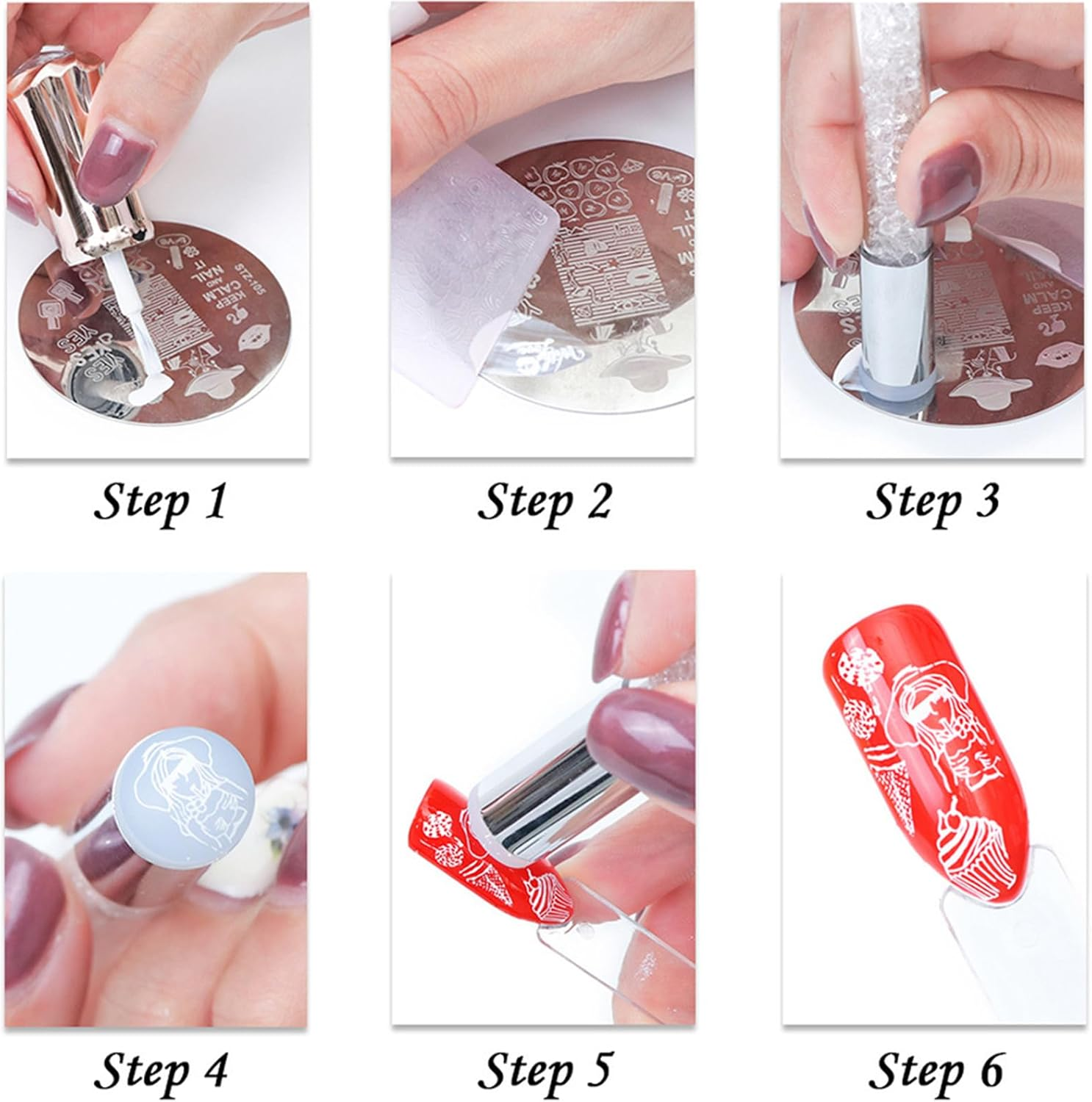 Nail Stamper Tool,Home Stamping Pens - Rhinestone Decoration Double Ended Stamping Pens for Manicure Salon Home Women Girls image number 4