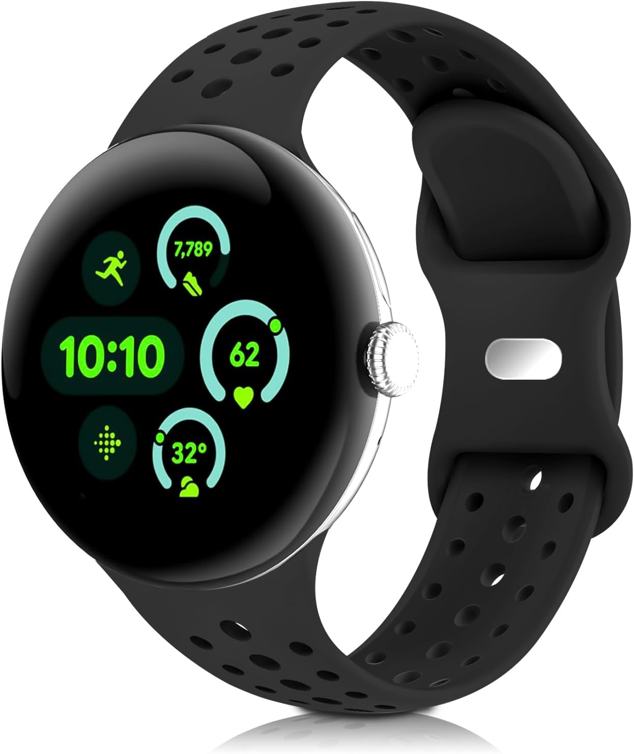 HAYONLIY Sport Bands Compatible for Google Pixel Watch 4/3/2/1 41Mm 45Mm, Breathable Wristband Replacement Soft Silicone Strap for Women Men