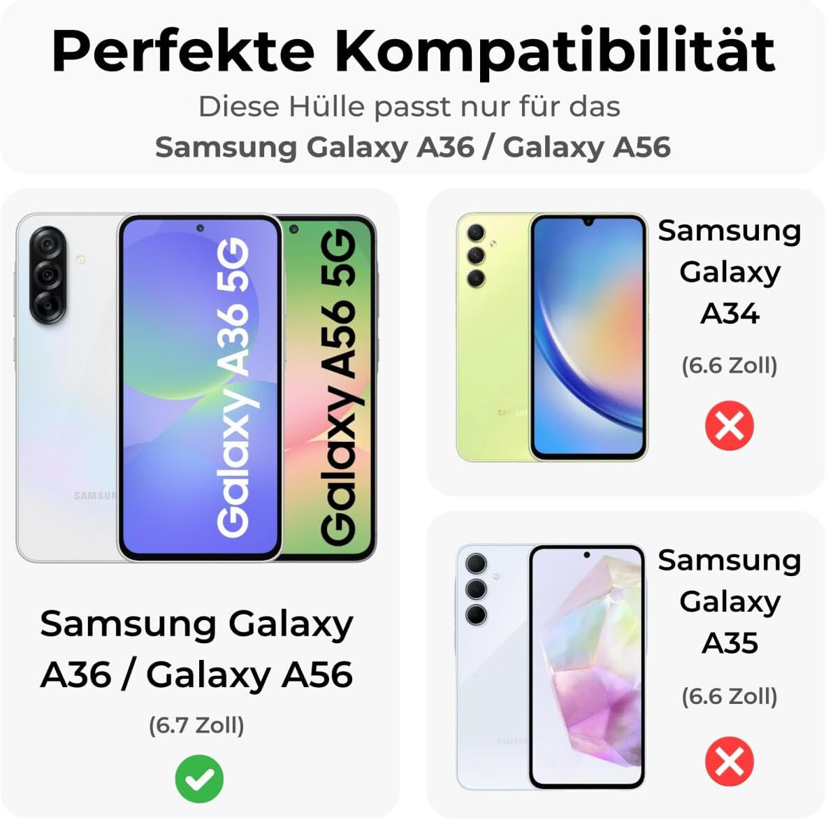 Case Compatible with Samsung Galaxy A36 / A56, Mobile Phone Case for Galaxy A36 / A56, Carbon Mobile Phone Case, Black image number 5