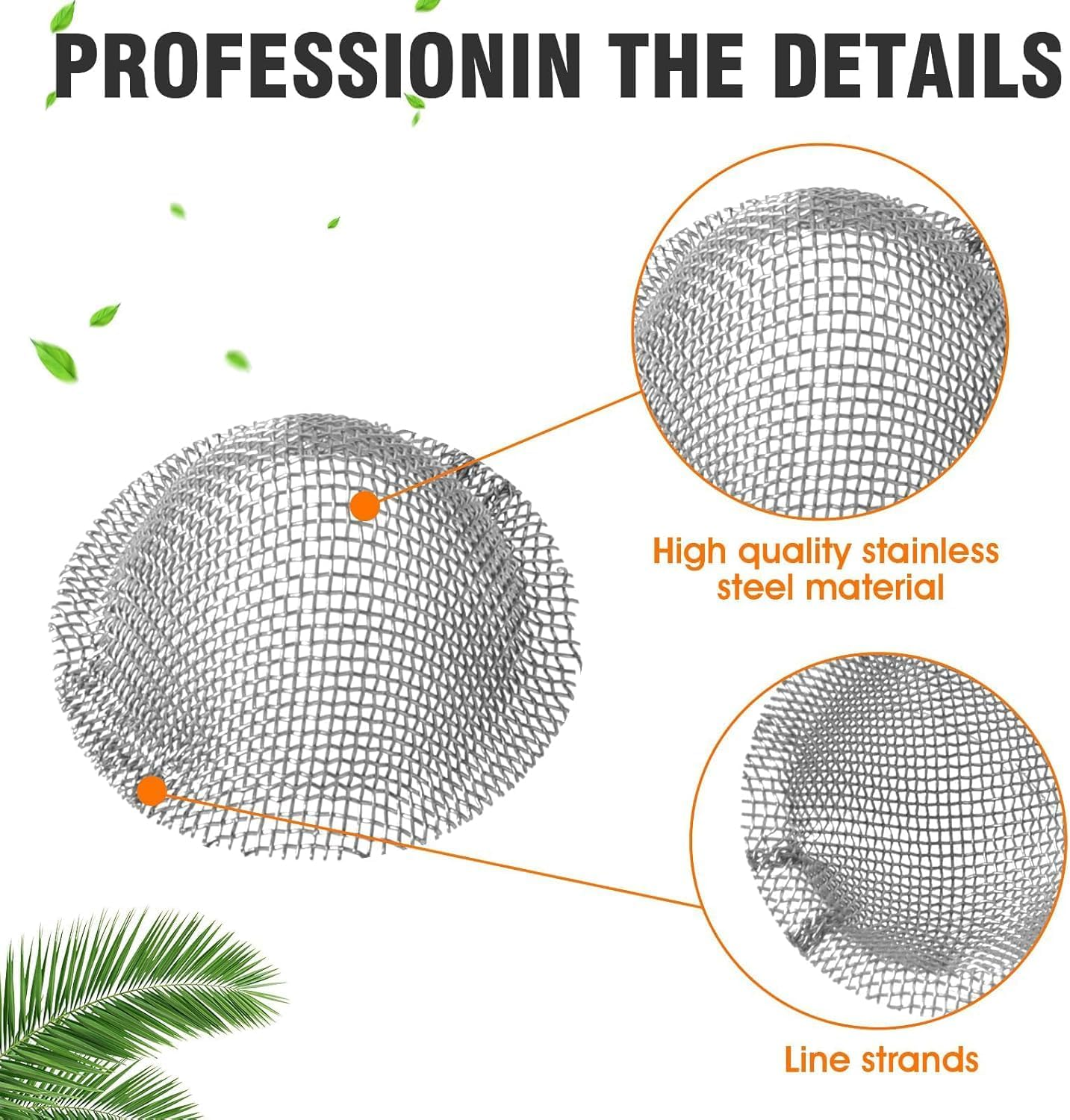 Stainless Steel Mesh Clean Screens with Tapered Design, 70Pcs Tapered Stainless Steel Filters Pipe Screens, Adjustable Tapered Design Screens Filters for Pipes Bowls