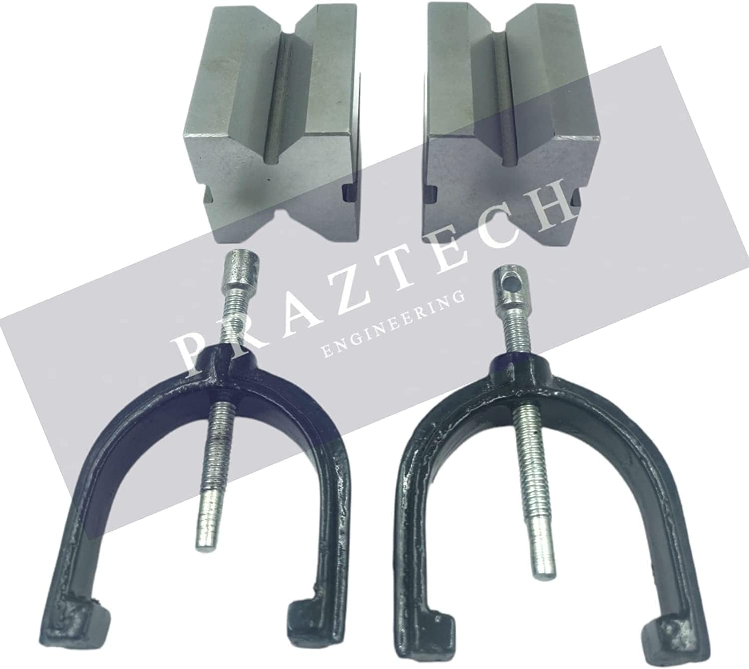PRAZTECH&reg; Precision Engineers VEE Blocks CLAMP Set - V Block Matched Pair, 40Mm X 32Mm X 32Mm, Clamping Capacity: 1" (25Mm) in Wooden Box image number 6