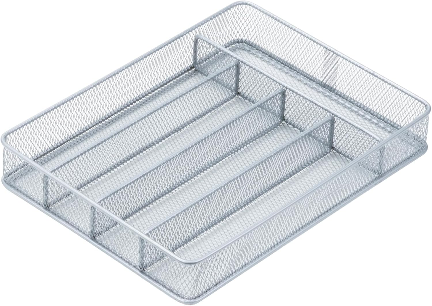(3-Compartment) - Honey-Can-Do Steel Mesh 3-Compartment Cutlery and Utensil Organiser Tray image number 1