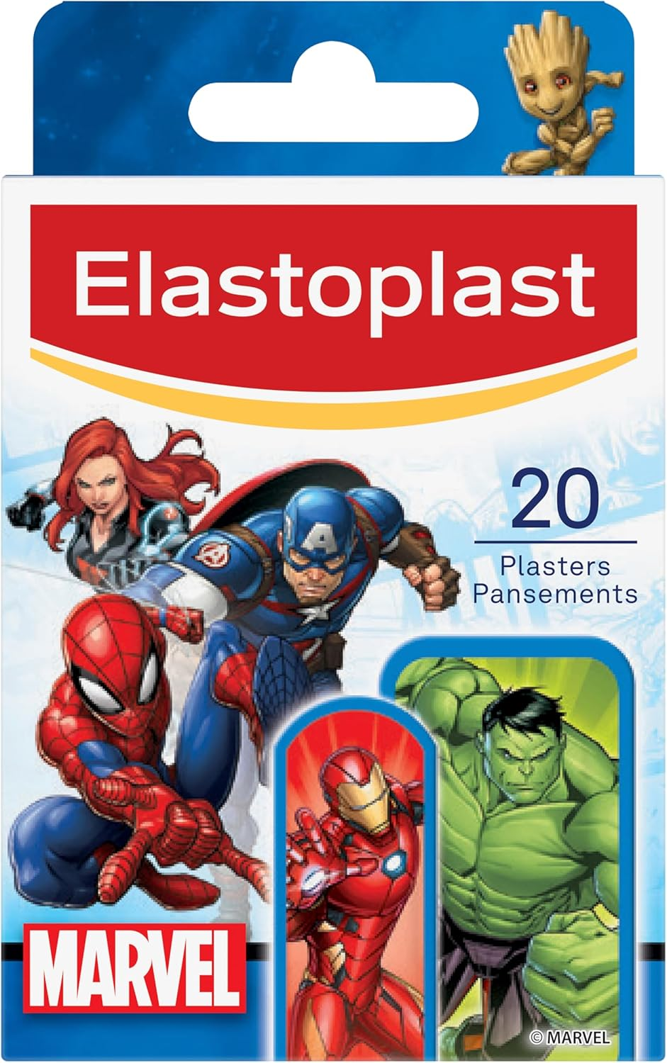 Elastoplast Kids Marvel Plasters (20 Pack) | Superhero Character Designs | Assorted Sizes | Safe for Children'S Sensitive Skin | Water-Resistant Material | Easy Removal | Protects Cuts from Infection image number 6