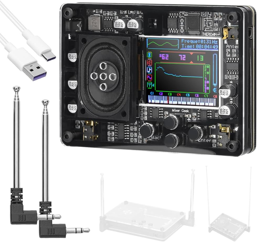 Mingzhe Type-C Interface O Theremin Musical Module Vintage Electronic Ingenious Instrument Multiple Voices Adjustable Wi Color Screen Display