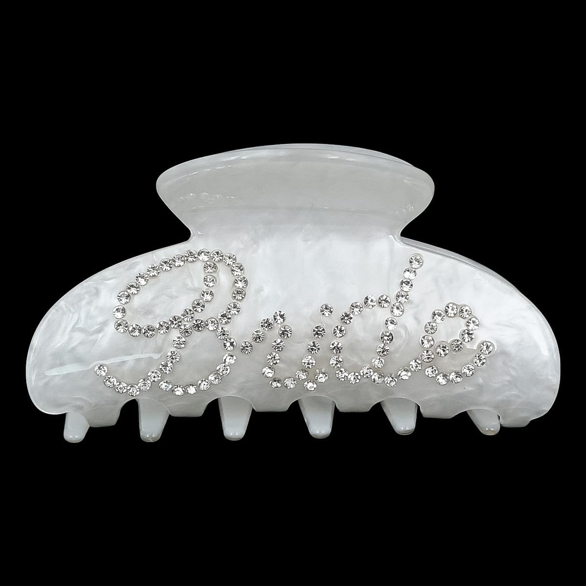 ANCLLO Exquisite Bridal Hairpins Acrylic Rhinestone Hairpins Rhinestone Banana Hairpins Bridal Hairpins for Bride Bridesmaids Wedding Party Accessories image number 5