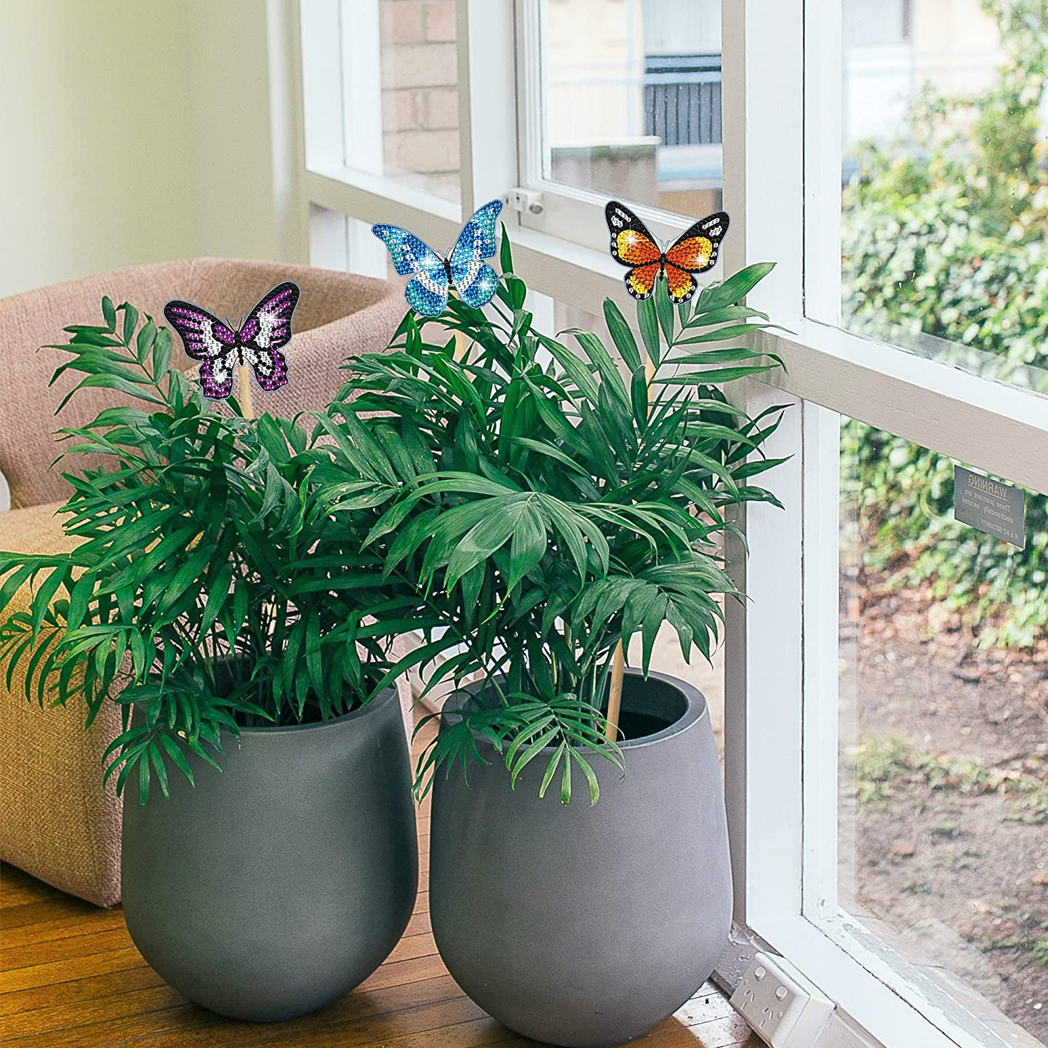 Vcekract 8 Pcs Butterfly Diamond Painting Kits, Acrylic Butterfly Garden Decor, Adult Crafts, Non-Foldable image number 3