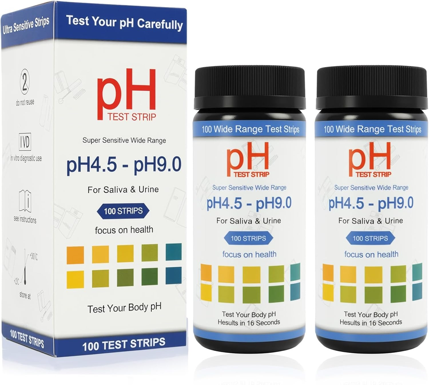 200 Pcs PH Test Strips, Urine and Saliva Test Strips, Measure Alkaline and Acid Levels in the Body, Monitor PH Balance with Accurate Results for Health Tracking and UTI Detection image number 2