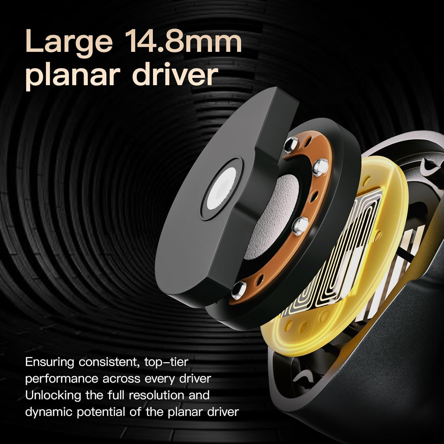 Letshuoer S12 Ultra 14.8Mm Planar Driver in Ear Monitor Iem,Hifi Wired Earphones with Detachable 2Pin 392-Core Silver-Plated Cable for Musicians Audiophiles (Gunmetal Grey, 3.5Mm/4.4Mm Connector) - Mocha image number 6