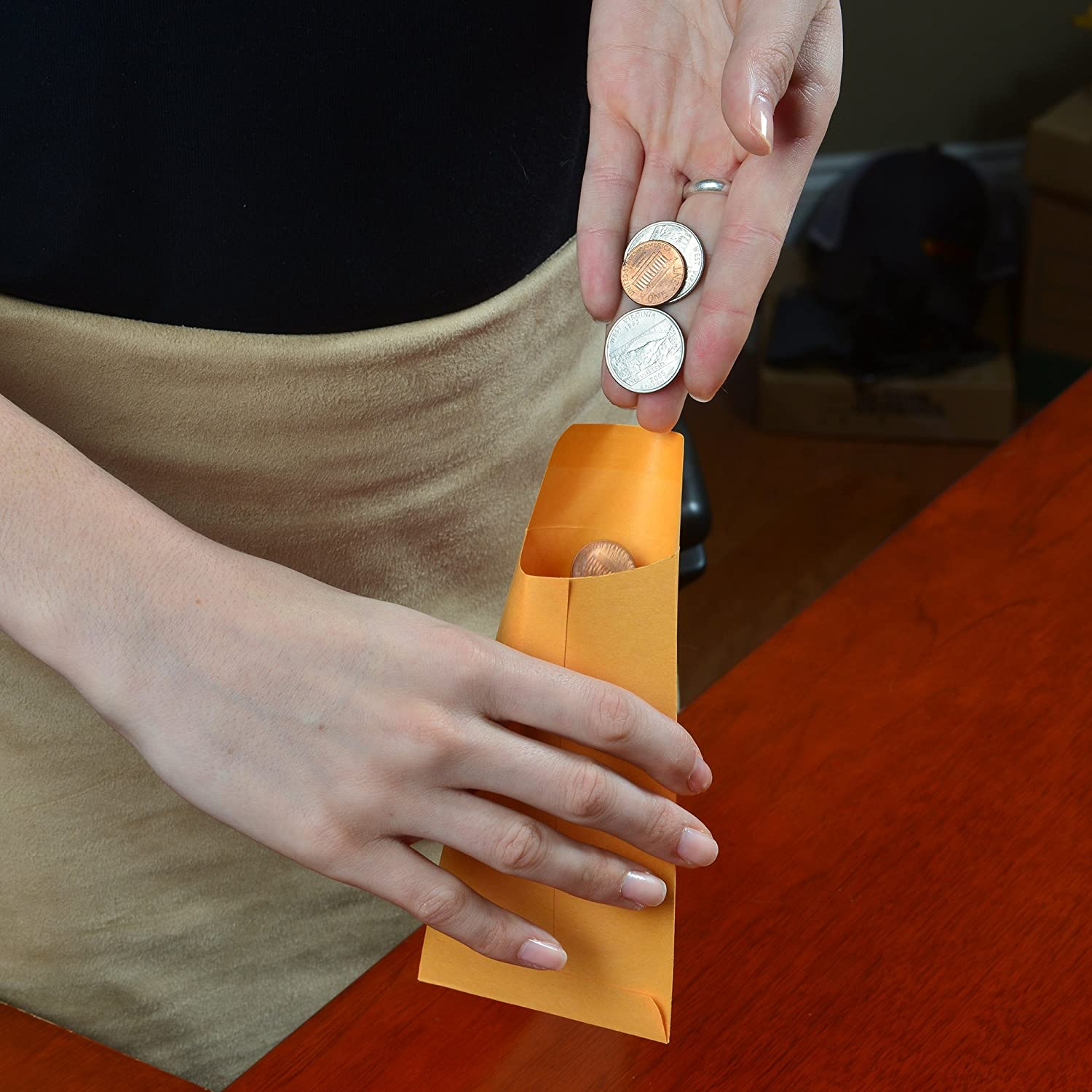 Quality Park #3 Coin and Small Parts Envelopes Gummed, Brown Kraft, 2.5X4.25, 500 per Box (50262) image number 5