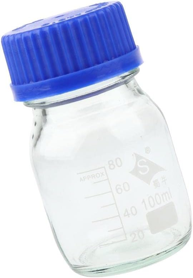 Baosity Lab Polypropylene Wide Mouth Reagent Bottles, Clear Glass Storage Jar 100Ml/ 250Ml/ 500Ml/ 1L - Blue, 100Ml image number 5