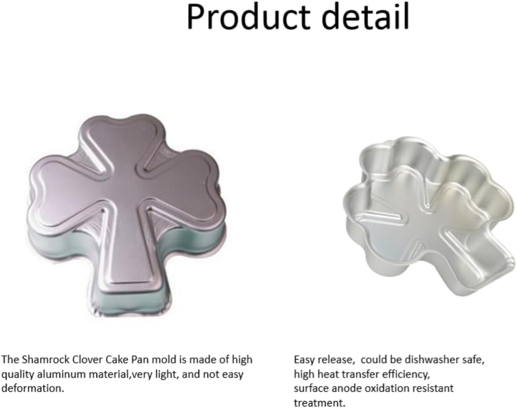 9 Inch Novelty Shamrock Cake Pan Clover Mould with Material of Aluminum 3D DIY Cake Baking Pan for St. Patrick'S Day, Birthday, Anniversary, Party, Christmas image number 4