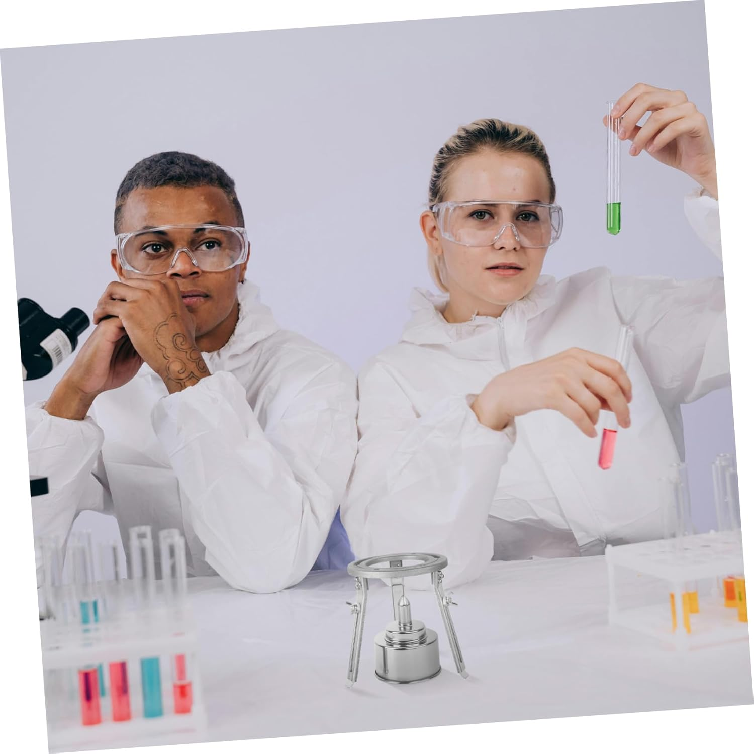 Adjustable Laboratory Tripod Holder Liftable Experimental Stand for Chemistry Heating Aluminum Alloy Construction for Classroom Science Experiments image number 1