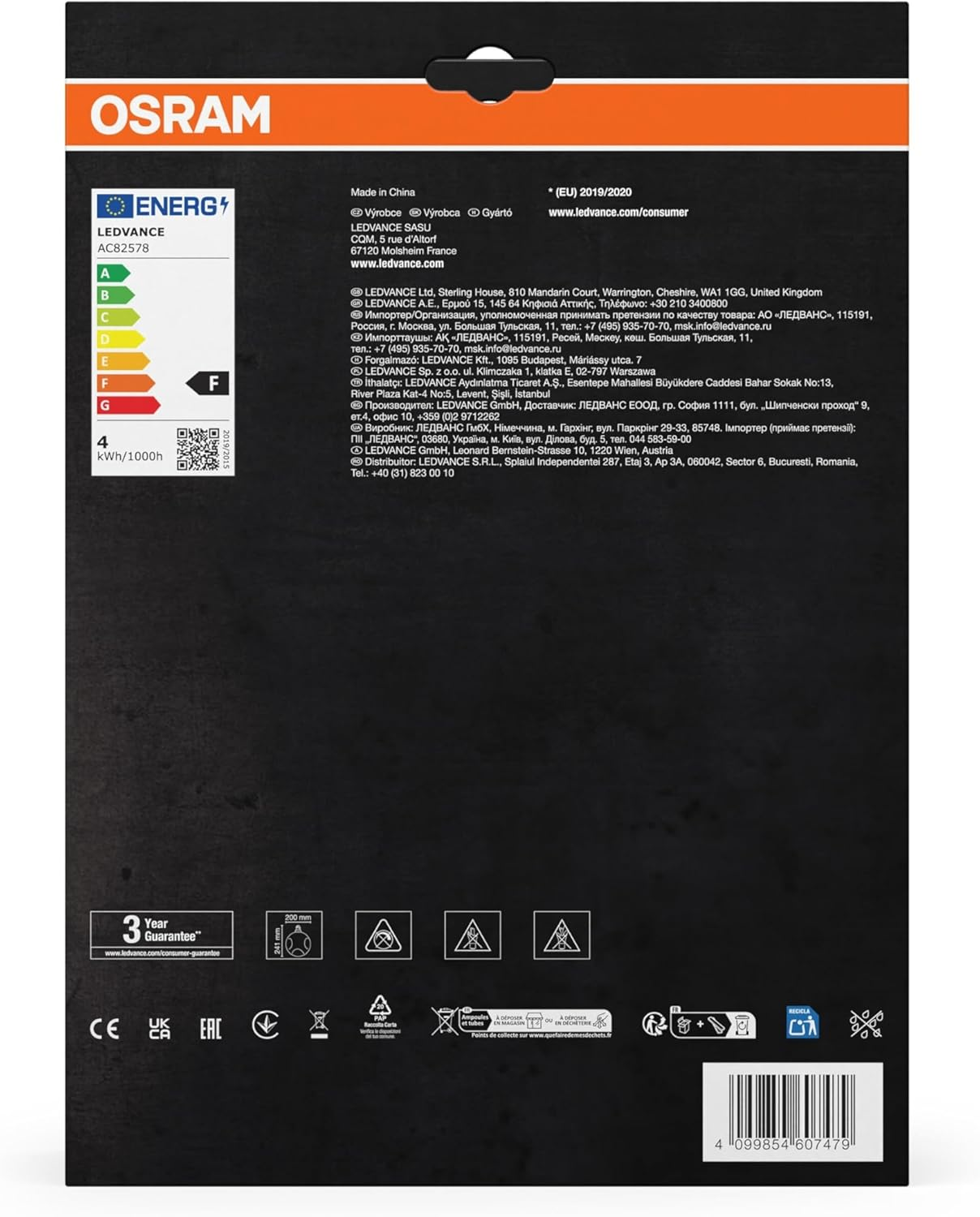 OSRAM Decorative LED Lamp in Electric Glass in Electric Glass Large Black image number 6