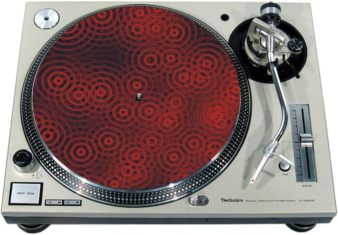Slipmat Slip Mat Scratch Pad Felt for Any 12" LP DJ Vinyl Turntable Record Player Custom Graphical - Crazy Ripples RD