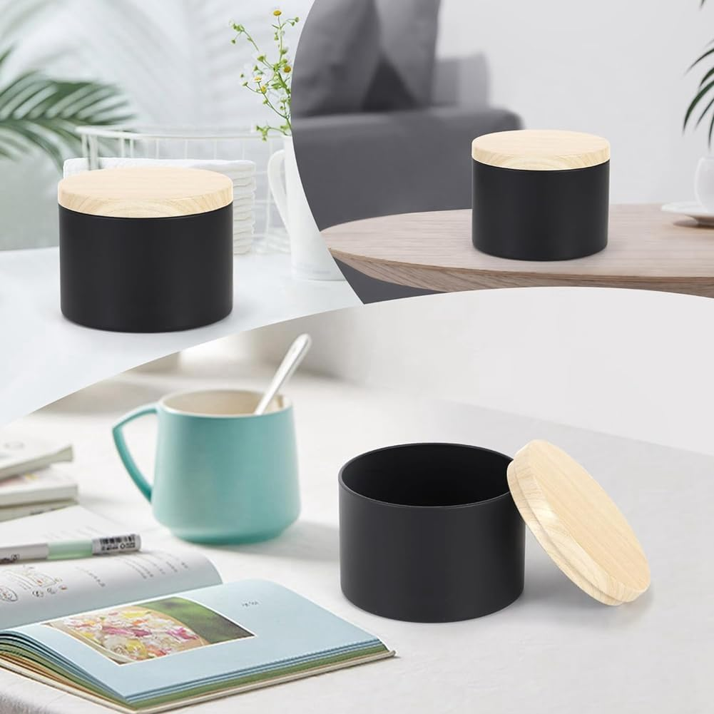 Veumoie 24 Pack 4 Oz Black Candle Tins with Lids, 4Oz Candle Jars for Making Candles Bulk Easy Install Easy to Use