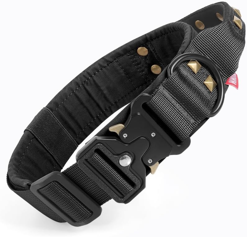 Velmoriah Premium Tactical Dog Collar for Large Dogs, Adjustable Military Nylon Dog Collar Control Handle and Heavy-Duty Metal Buckle for Medium Large Breeds (L) image number 1
