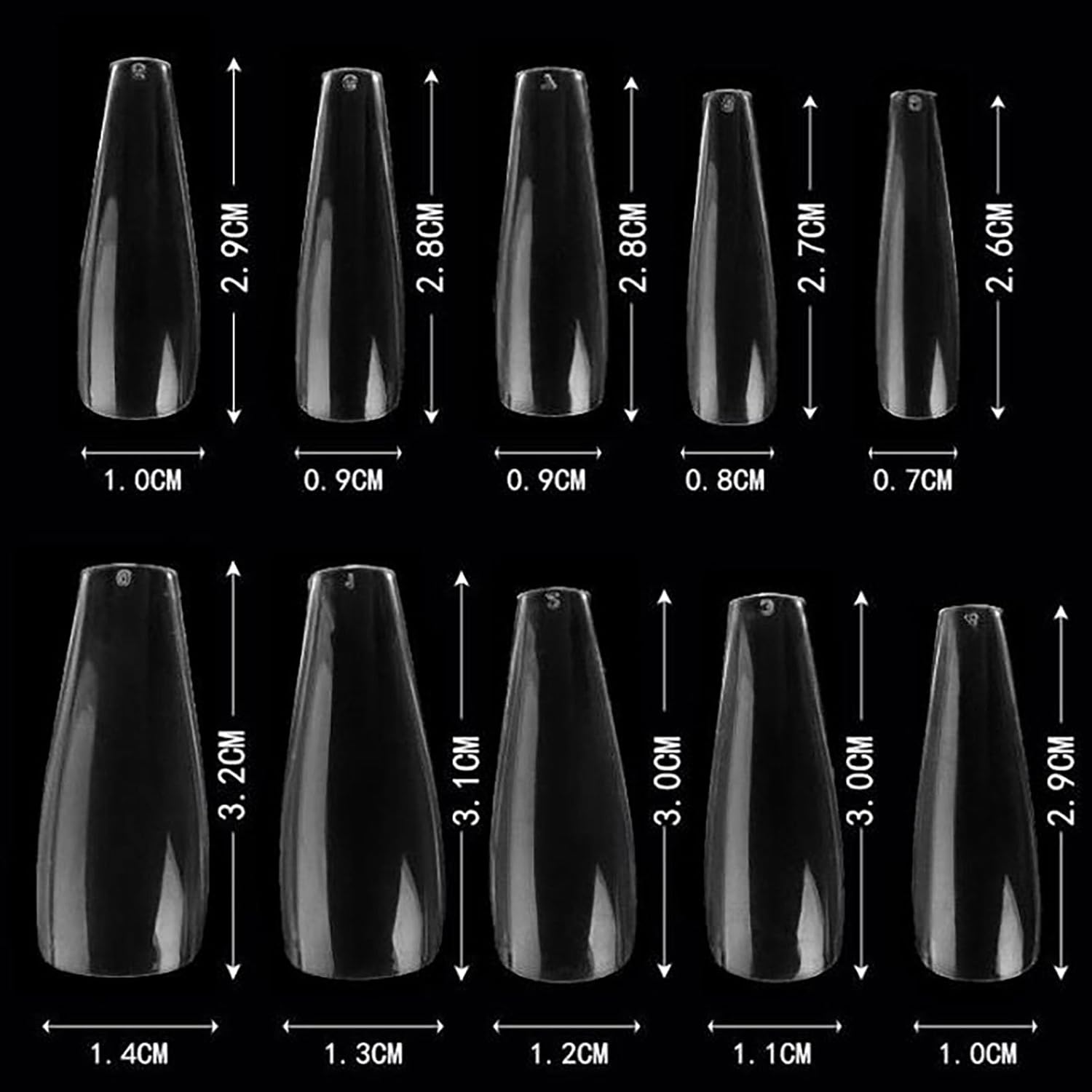 YAKESD 576Pcs Long Press on Nails, 24 Colors Full Cover Coffin Fake Nails, Artificial Nail Stick on Nail for Women Manicure image number 2