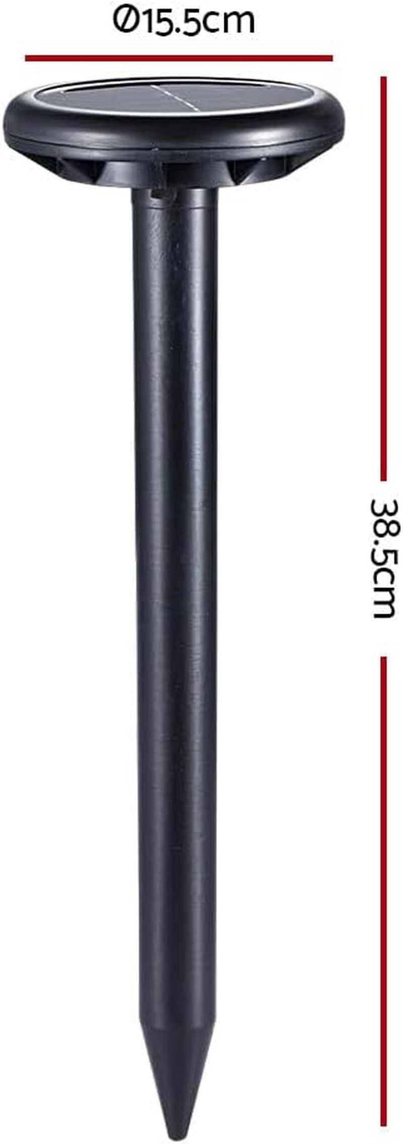 Gardeon Snake Repeller, Set of 4 Multi Pulse Solar Powered Repellent Ultrasonic Pest Mouse Repellers Rat Trap Possum Deterrent for Lawns Garden, Water Resistant ABS Plastic Black image number 3