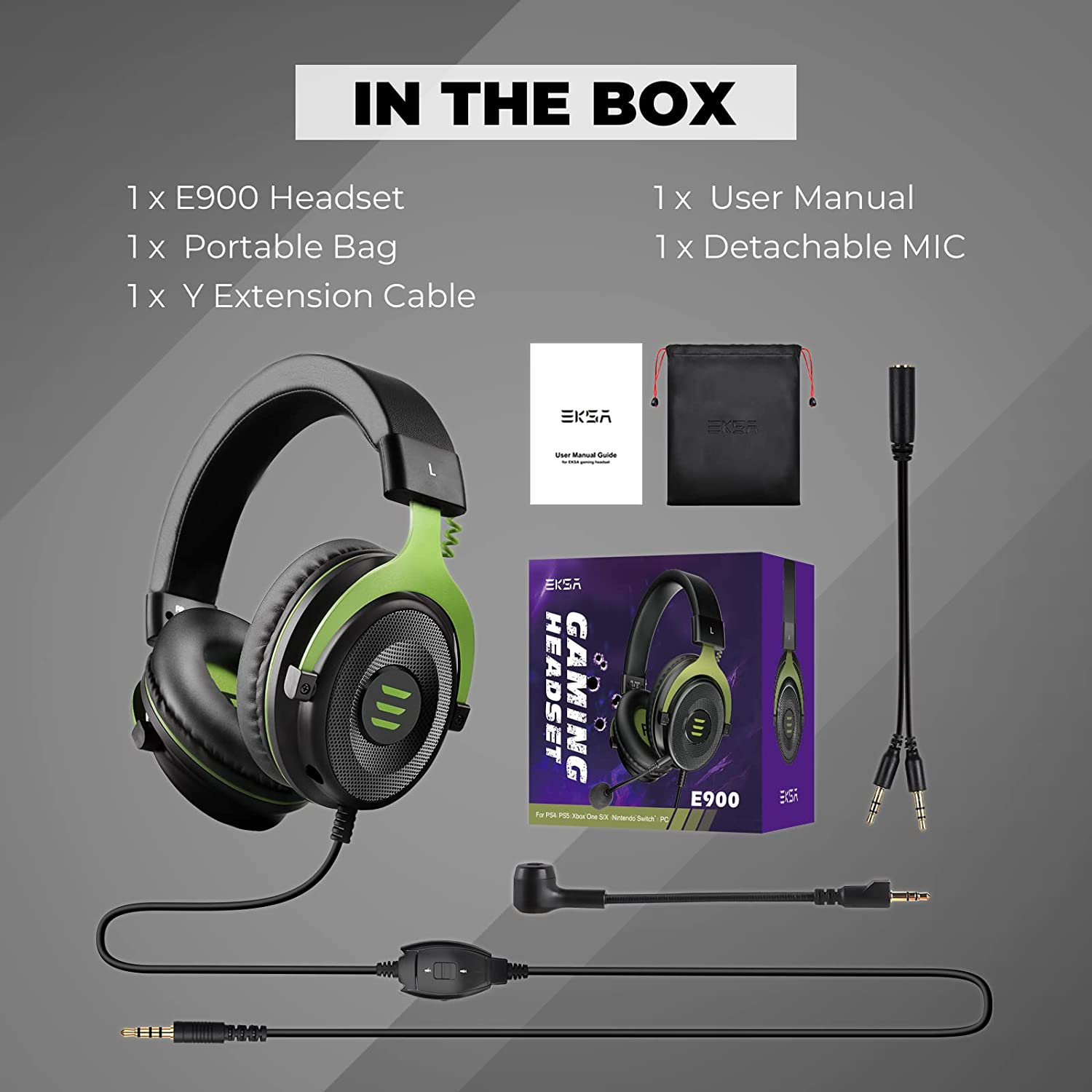 EKSA Gaming Headphones with Noise Canceling Mic E900 image number 5