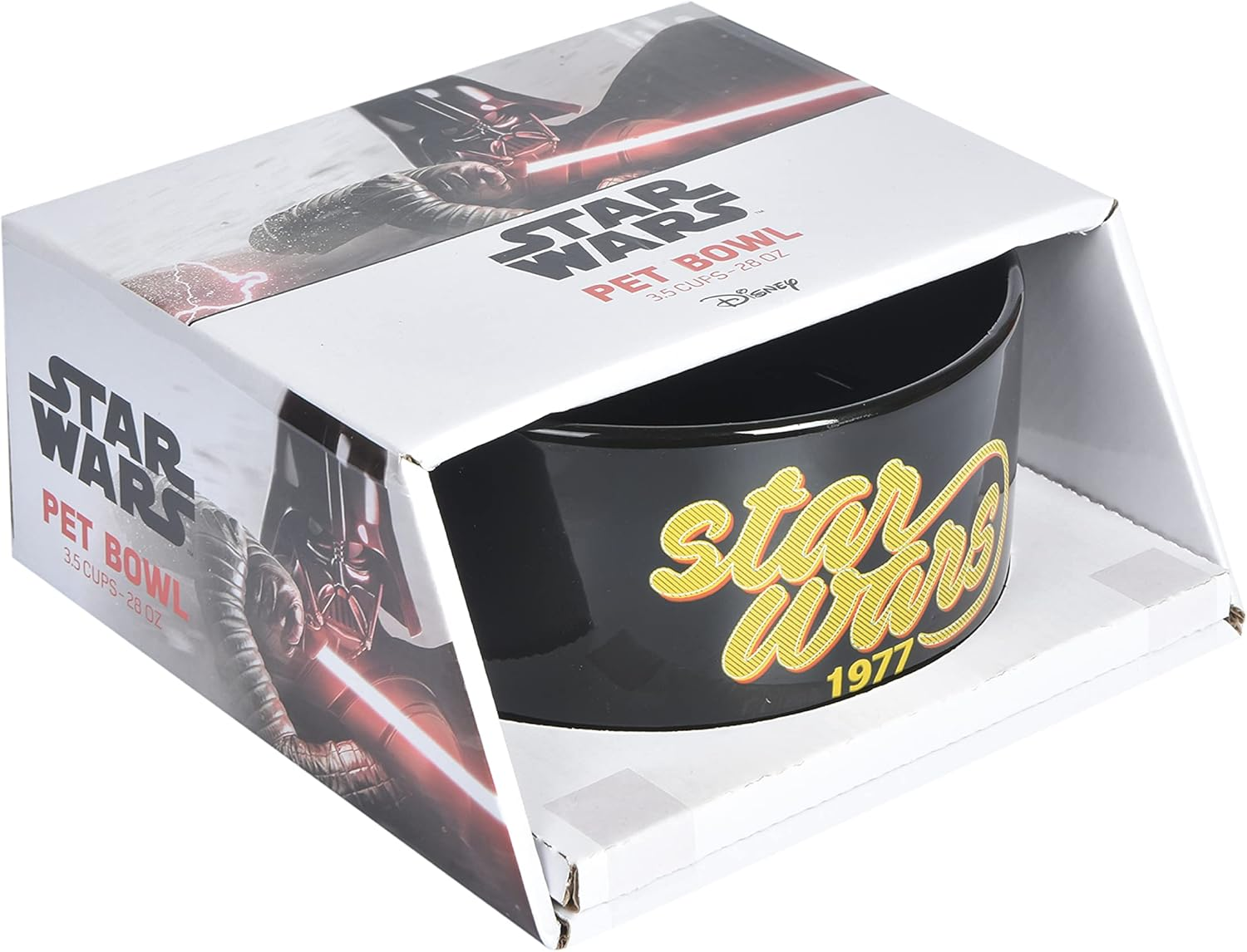 Star Wars 1977 Logo Dog Bowl, 6 Inch | Star Wars Dog Food Bowl Holds up to 3.5 Water, Dry Food, or Wet Food image number 1