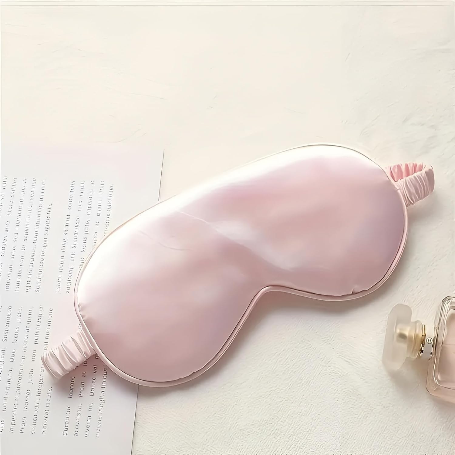 Luxurious Silk Sleep Mask, Pink, 100% Real Natural Pure Silk Eye Mask with Adjustable Strap, Eye Mask for Sleeping, Blocks Light Reduces Puffy Eyes Gifts image number 5
