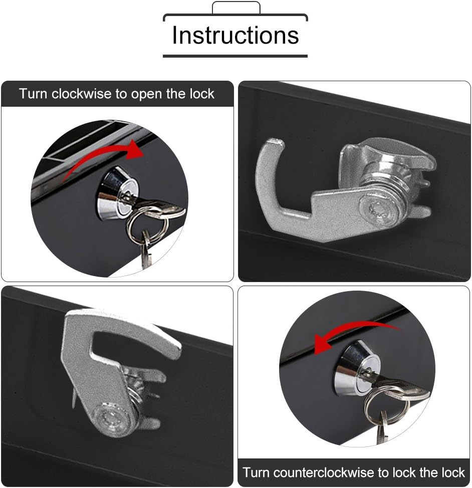 Mini Safe Security Box Household Portable Steel Lockable Cash Money Box (Black) image number 6