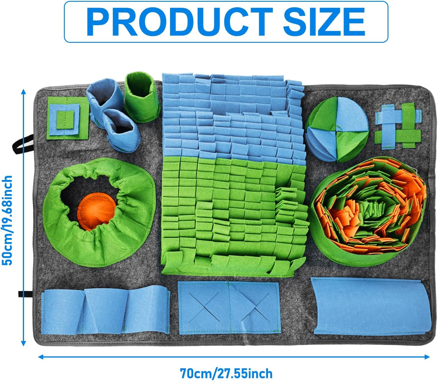 Molbory Sniffing Rug for Dogs, Large, Sniffing Mat for Dogs, Intelligence Toy, Sniffing Blanket, Non-Slip Pet Sniffing Rug, Intelligence Toy for Dogs, Cats, 75 X 50 Cm image number 3