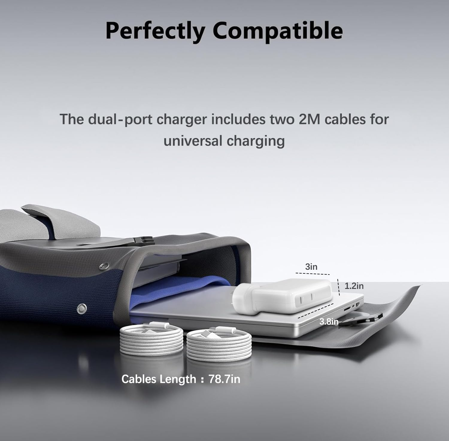 Laptop Charger for Macbook Pro 140W, 2-Ports 140W Fast Charger USB C Macbook Charger, Compatible with Mac Book Pro Air 16 15 14 13 Inch, M1 M2 M3 M4 Series, with 6.6FT Type C & Magnetic 3 Cable image number 1