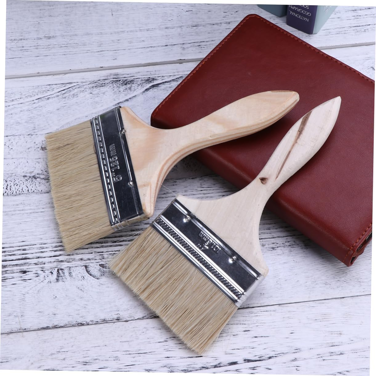 WOONEKY Thickened Painting Chip for Adhesives Paint Touchups Oil Paint Brush for Wood and Surface image number 3