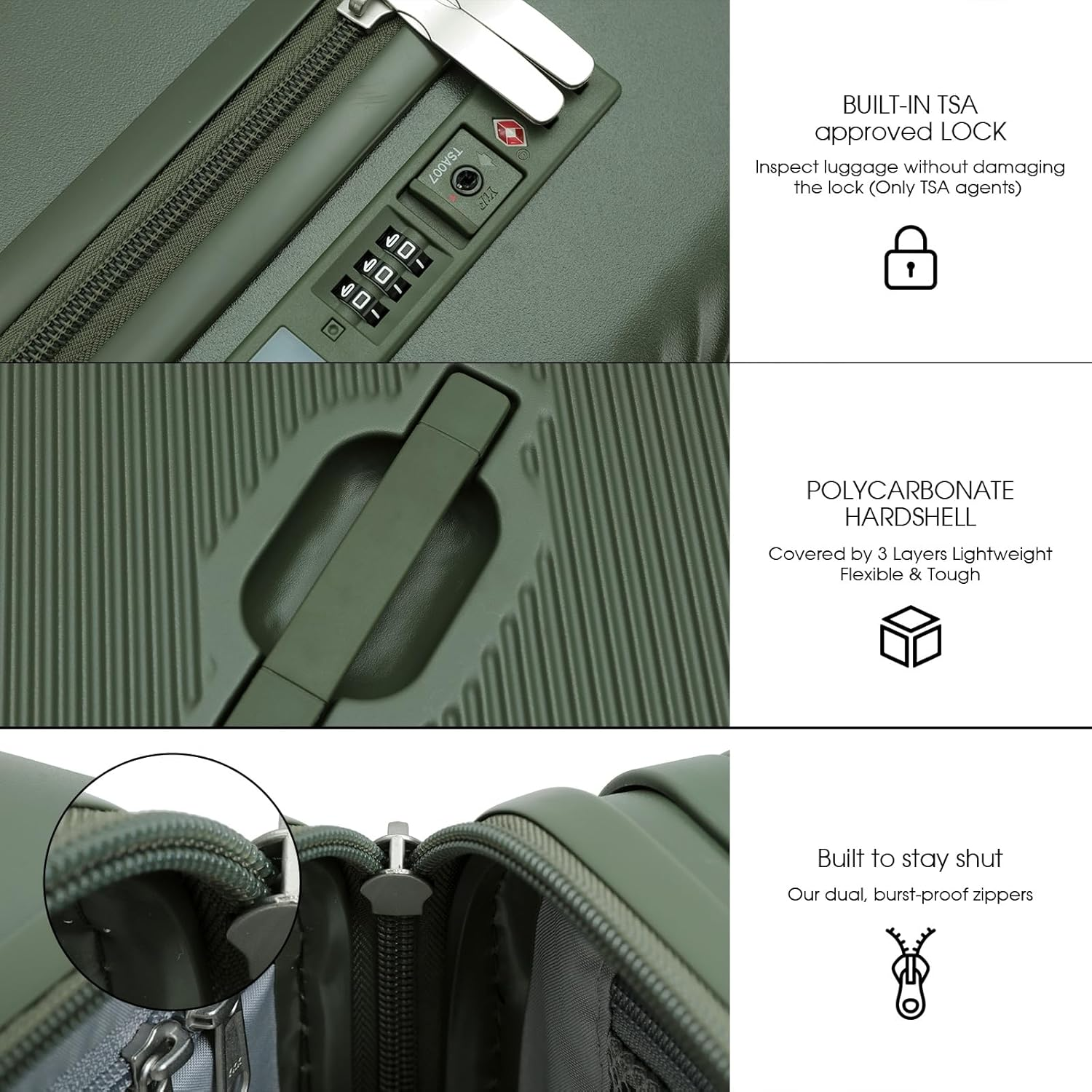 LIGHTGO Middle-Wide Trolley System, Large Capacity, Separate Compartments, Trunk-Style Hardside Luggage, Expandable, TSA Approved Lock, Silent 360&deg; Spinner Wheels (Dark Green, 20 Inch) image number 1