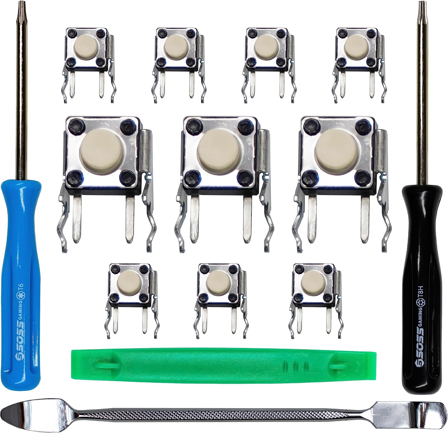 SOSS GAMING 2023 Tactile Switch Repair Kit for Xbox One Controllers Base Model, S, Elite Series 1, Elite Series 2 - RB LB Bumper Button Repair & Fix (10 Pack) image number 1