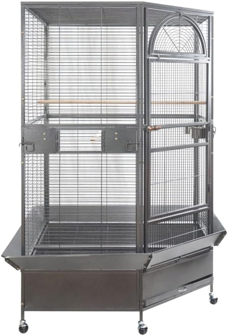 185Cm XXL Corner Bird Cage Pet Parrot Aviary Perch Castor Wheel image number 2