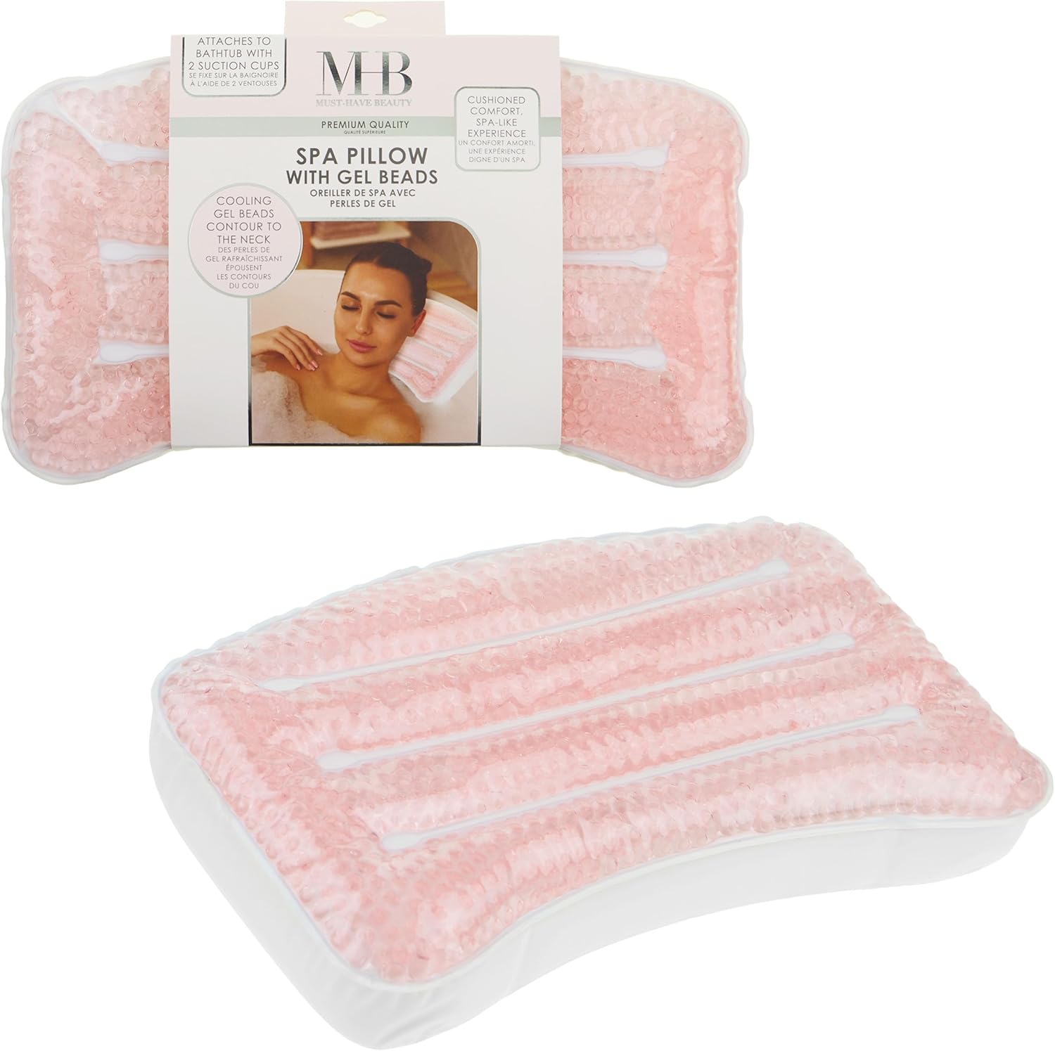 Expressions Spa Pillow with Glitter Gel - 1Pc Cooling Spa Pillow for Bathtub and Hot Tub Relaxation | Luxury Bath Products & Spa Accessories for Women image number 1