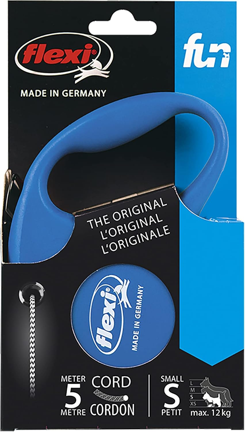 FLEXI Fun Retractable Dog Lead, Small, 5M Cord, Blue, for Dogs under 12Kg image number 6