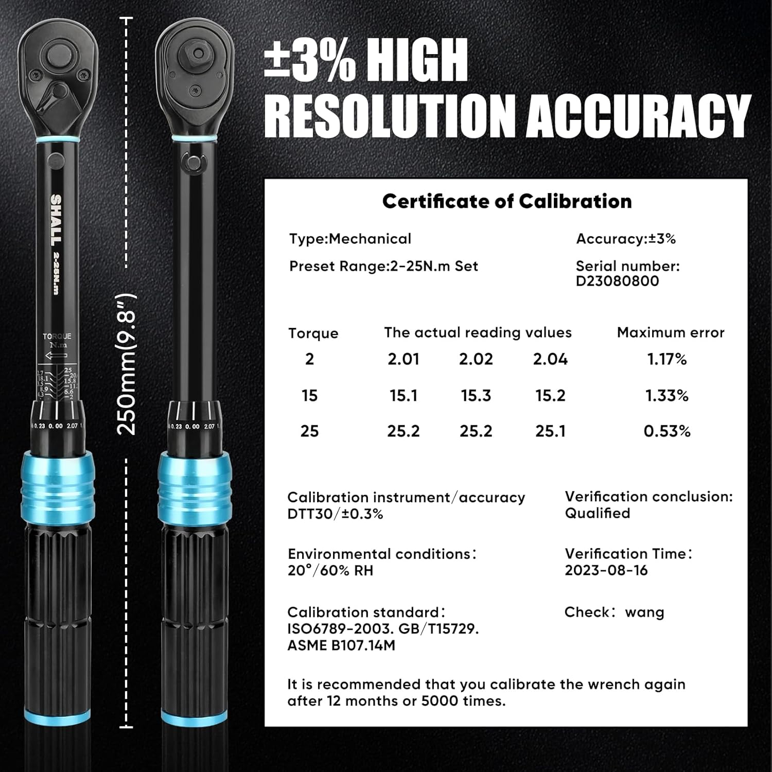 Shall 15-Piece 1/4" Torque Wrench Set, (2-25Nm) Dual Direction Adjustable 72 Tooth for Bike and Motorcycle Maintenance,With Extension Pole and Storage Box image number 3