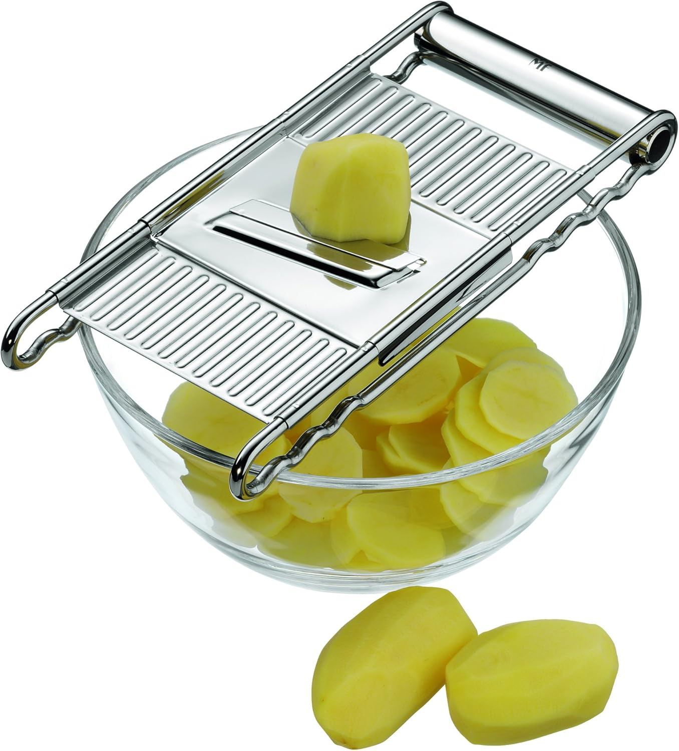 WMF Gourmet Vegetable Grater 12 X 18 Cm, Kitchen Grater Stainless Steel with 4 Attachments for Slicing, Multi Grater, Rasp, Grater and Cutting, Potato Grater, Cucumber Slicer image number 4