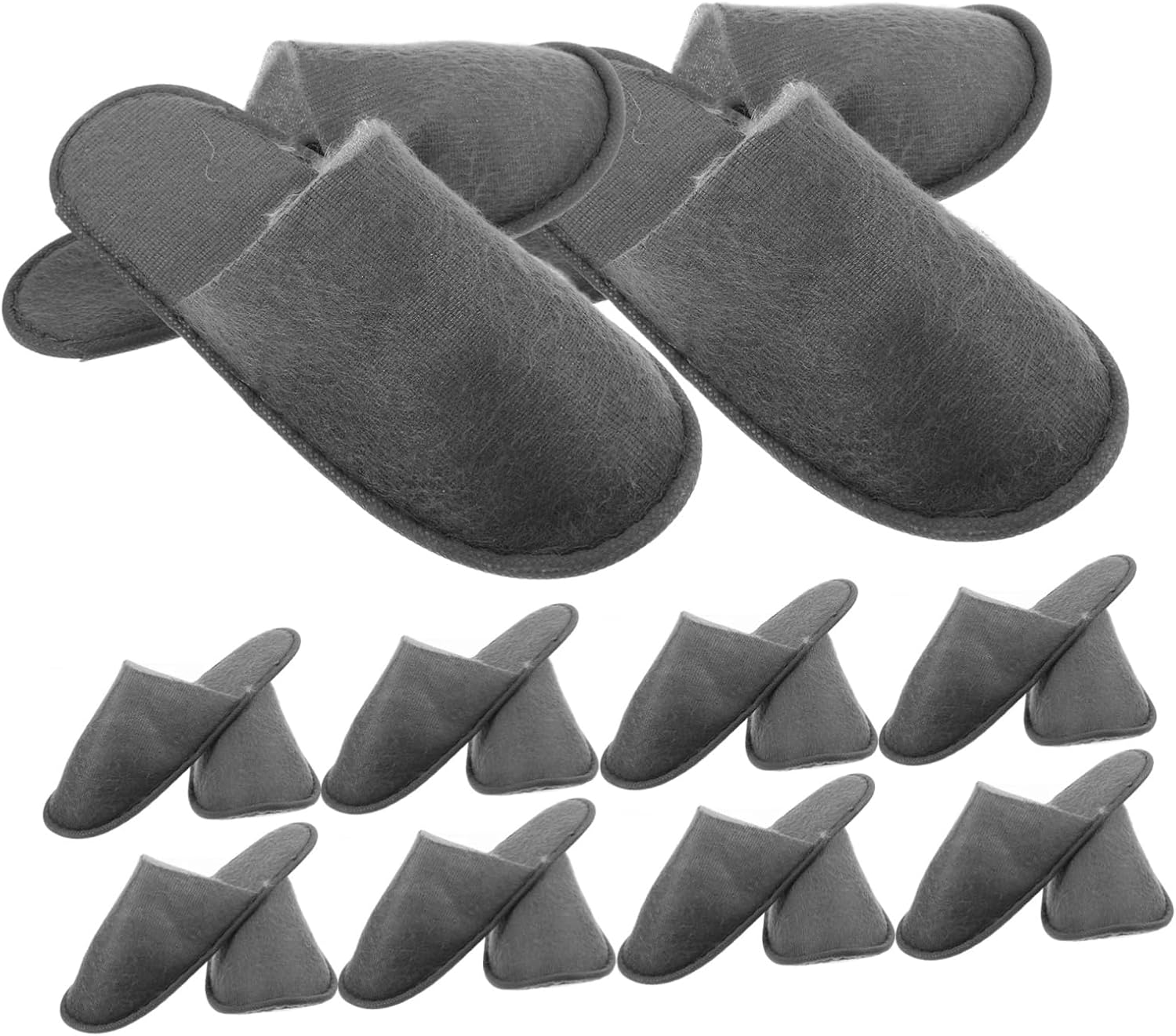 Healvian Disposable Slippers Travel Toiletries Indoor Slippers Bulk Hotel House Slippers for Guests Spa Slippers Home Indoor Slippers Salon Slippers Grey Pulled Cloth