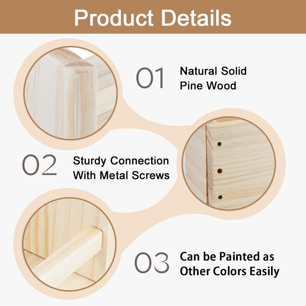 2 Pack Wood Nursery Bookshelves for Wall, 42 Cm Long Floating Book Shelves, Wall Mounted Bookcase for Bedroom, Playroom Organizer, Bathroom Decor, 42X10X10 Cm image number 6