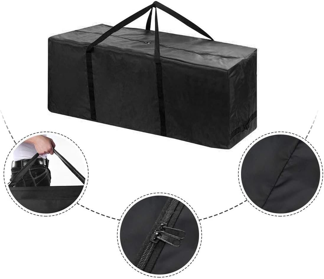 THJOPOKEEL Hay Bale Storage Bag, Extra Large Tote Hay Bale Carry Bag, Foldable Portable Horse and Livestock Hay Bags with Zipper Waterproof, Black image number 5