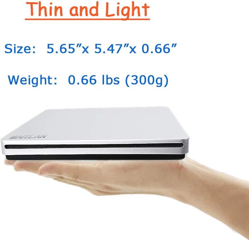 USB-C External USB Superdrive for Mac CD DVD BD Blu-Ray Burner Player, for Apple Macbook Pro M1 M3 14 2017 16 2020 2019 2023 2015 2022 2018 M2 Inch Laptop, BD-RE DL 8X DVD+-R/RW Optical Drive, Silver image number 5