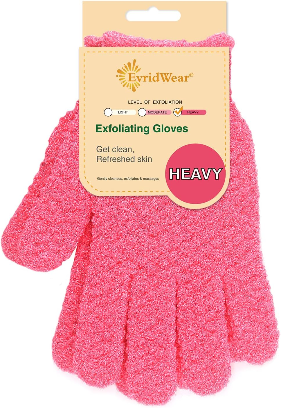 Evridwear Exfoliating Glove Shower Gloves Exfoliate Dead Skin for Dry Sensitive Skin No Irritation with Hanging Loop image number 6