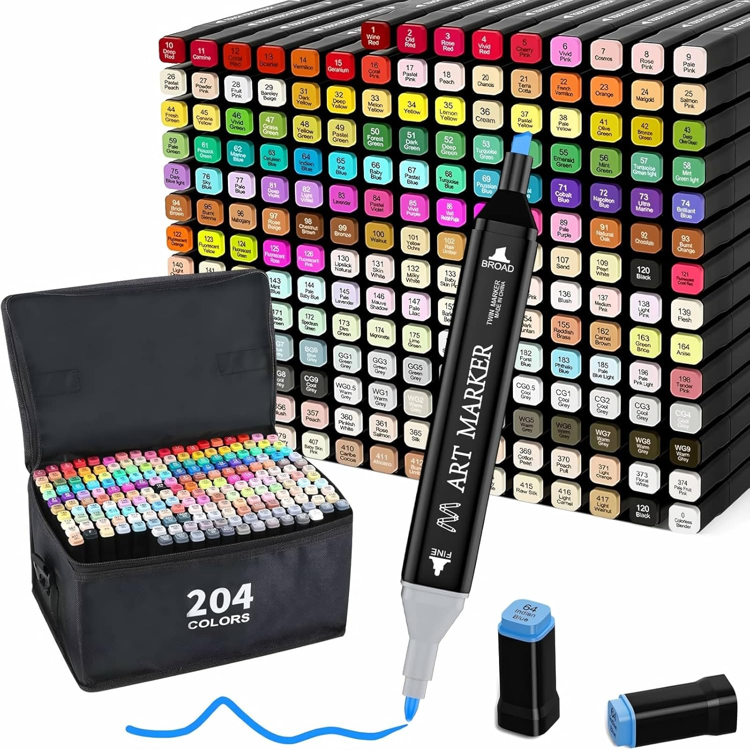 Markers with Base, 262 Colors Markers Artist Drawing Art Dual Tip Markers Perfect for Kids Boys Girls Adult, for Coloring, Highlighting, Illustration Kids Adults Family Art Painting, the Best Gift