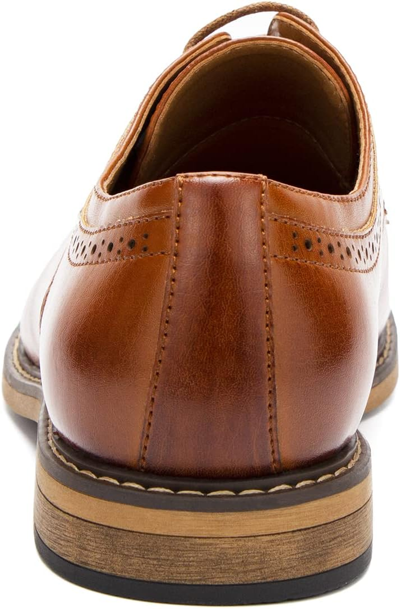 Temeshu Men'S Oxfords Lace up Casual Dress Shoes Classic Formal Modern Business Shoes image number 5