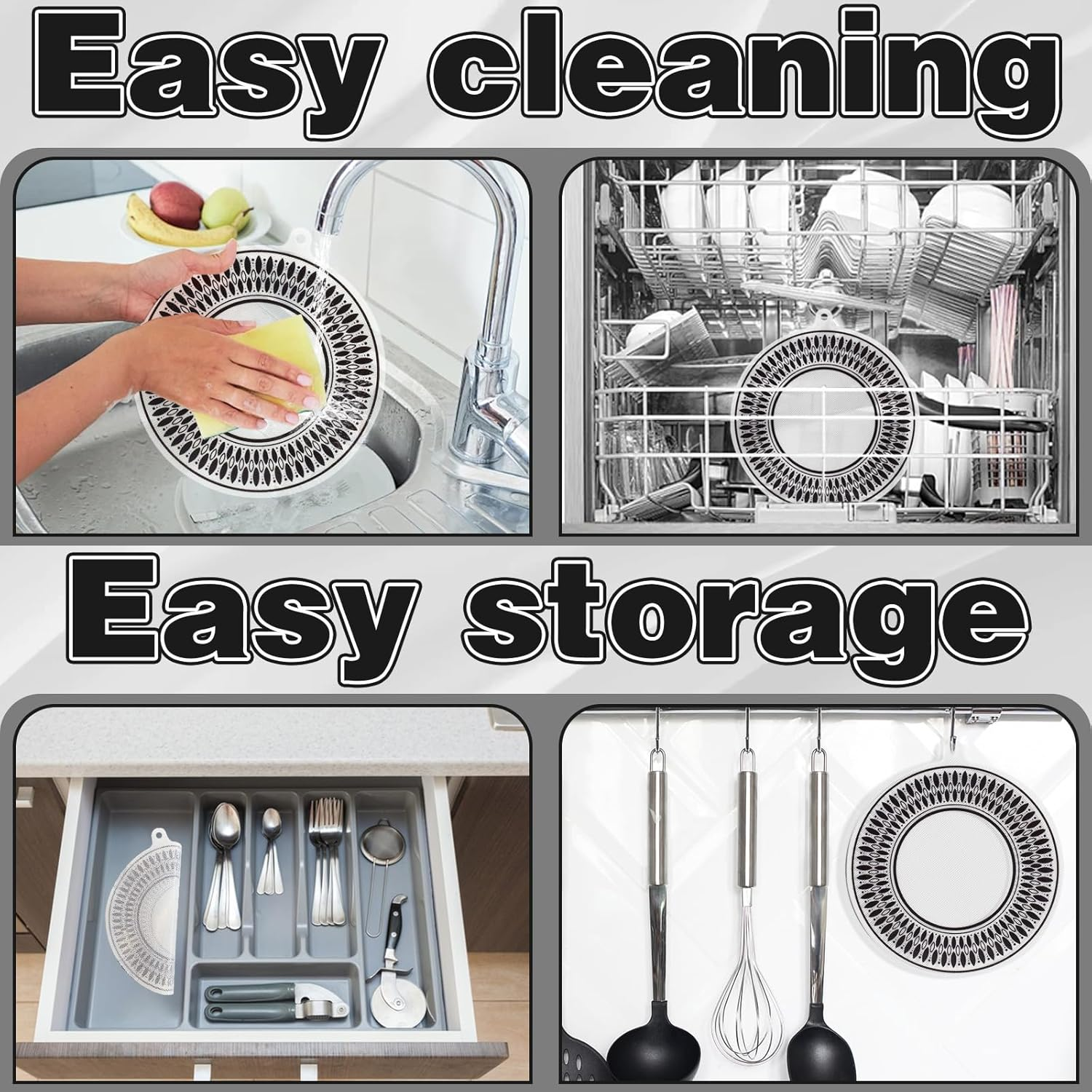 2Pcs Induction Cooktop Mat, Induction Cooktop Protector Mat, Multifunctional Silicone Mats for Cooktop Cover (24Cm) image number 2