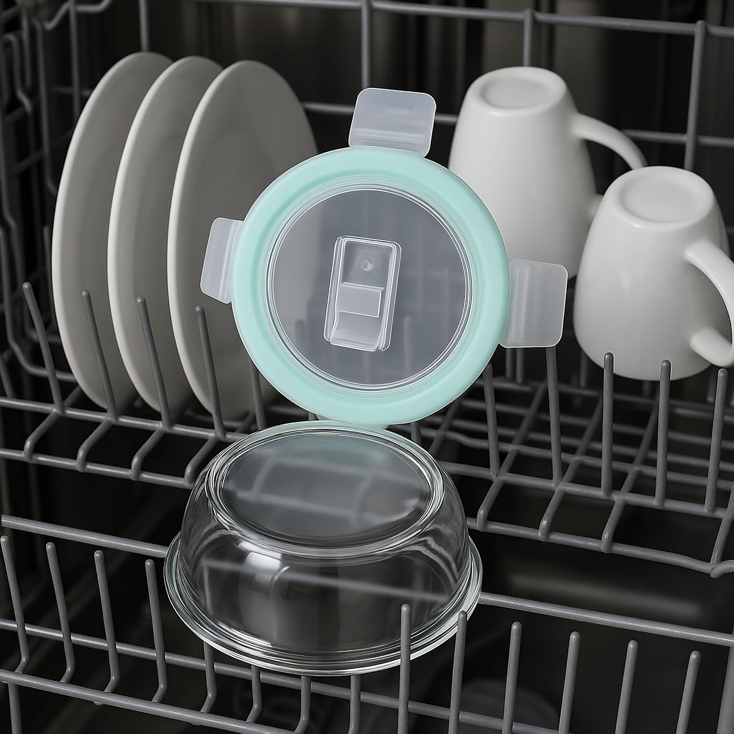 Relaxdays Glass Containers, Set of 2, 1520 Ml, Meal Prep, Food Storage Boxes, Plastic Lid Airtight, Transparent, Silicone image number 6