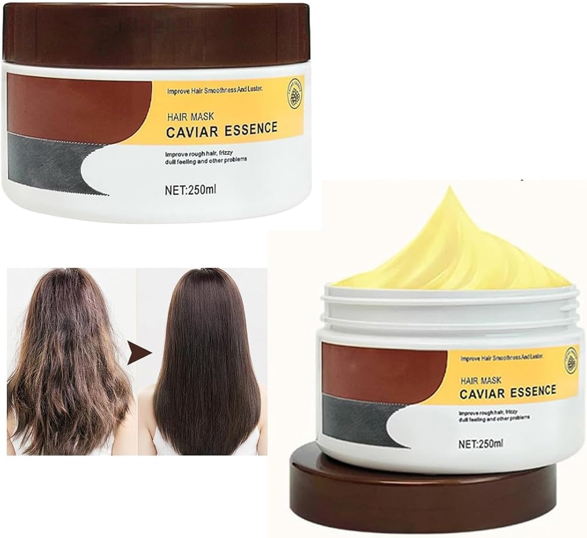 Caviar Essence Collagen Hair Mask,Collagen Hair Mask for Dry Damaged Hair,Restores Shine and Smoothness to Hair